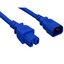 High Temperature Power Cord, C14 to C15, 14AWG, 15 Amp / 250 Volt, UL SJT, Blue, 2 foot - Part Number: 10W2-07102BL