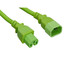 High Temperature Power Cord, C14 to C15 ,14AWG, 15 Amp / 250 Volt, UL SJT, Green, 2 foot - Part Number: 10W2-07102GN