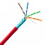 Shielded Cat5e Red Solid Copper Ethernet Cable, F/UTP, POE Compliant, Pullbox, 1000 foot - Part Number: 10X6-571TH