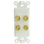 Decora Wall Plate Insert, White, 4 Banana Plug Binding Posts For 2 Speakers - Part Number: 301-4002