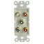Decora Wall Plate Insert, White, 5 RCA Couplers (Component Red, Green, Blue (Y/Pr/Pb) + Red/White), RCA Female - Part Number: 301-5001