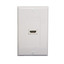 Wall Plate, White, Single HDMI Port with Strain Relief, HDMI Female - Part Number: 301-HD001