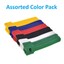 4 inch Hook and Loop Wrap Strap.  60Pc/Pack. 10 each black, blue, green, red, white, and yellow - Part Number: 30CT-10004