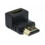 HDMI High Speed Vertical 90 Degree Elbow Adapter - Down, HDMI Type-A Male to HDMI Type-A Female, 4K 60Hz, Black - Part Number: 30HH-50200