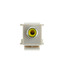 Keystone Insert, White, RCA Female to Balun over twisted pair (Yellow RCA), Working Distance 350 foot - Part Number: 324-410YL