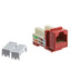 Slimline Cat6 Keystone Jack, Red, RJ45 Female to 110 Punch Down - Part Number: 326-120RD