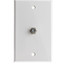 TV Wall Plate with 1 F-pin Coupler, White - Part Number: ASF-20251WH