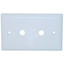 Wall Plate, 2 holes for F-pin Connectors, White - Part Number: ASF-20253WH