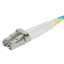 Plenum LC OM3 Duplex Fiber Optic Patch Cord, OFNP, Multimode 50/125, Aqua Jacket, Beige Connector, 5 meter (16.5 ft) - Part Number: LCLC-31005-PL