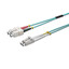 LC/UPC to SC/UPC OM4 Duplex 2.0mm Fiber Optic Patch Cord, OFNR, Multimode 50/125 10Gbit, Aqua Jacket, 3 meter (10 foot) - Part Number: LCSC-41003