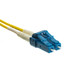 LC/UPC to ST/UPC OS2 Duplex 2.0mm Fiber Optic Patch Cord, OFNR, Singlemode 9/125, Yellow Jacket, Blue LC Connector, 25 meter (82 ft) - Part Number: LCST-01225