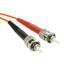 LC to ST OM1 Duplex 2.0mm Fiber Optic Patch Cord, Multimode 62.5/125, Orange Jacket, Beige LC Connector, Red/Black Boot ST, 30 meter (98.4 ft) - Part Number: LCST-11130
