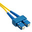 SC/UPC OS2 Duplex 2.0mm Fiber Optic Patch Cord, OFNR, Singlemode 9/125, Yellow Jacket, Blue Connector, 15 meter (49.2 ft) - Part Number: SCSC-01215