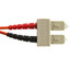SC/UPC OM2 Duplex 2.0mm Fiber Optic Patch Cord, OFNR, Multimode 50/125, Orange Jacket, Beige Connector, Red/Black Boots, 5 meter (16.5 ft) - Part Number: SCSC-11005
