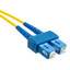 SC/UPC to ST/UPC OS2 Duplex 2.0mm Fiber Optic Patch Cord, OFNR, Singlemode 9/125, Yellow Jacket, Blue SC Connector, 2 meter (6.6 ft) - Part Number: SCST-01202