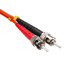 SC/UPC to ST/UPC OM2 Duplex 2.0mm Fiber Optic Patch Cord, OFNR, Multimode 50/125, Orange Jacket, Beige SC Connector, Red/Black Boot, 30 meter (98.4 ft) - Part Number: SCST-11030