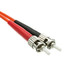 SC/UPC to ST/UPC OM1 Duplex 2.0mm Fiber Optic Patch Cord, OFNR, Multimode 62.5/125, Orange Jacket, Beige SC Connector, Red/Black Boot, 6 meter (19.6 ft) - Part Number: SCST-11106
