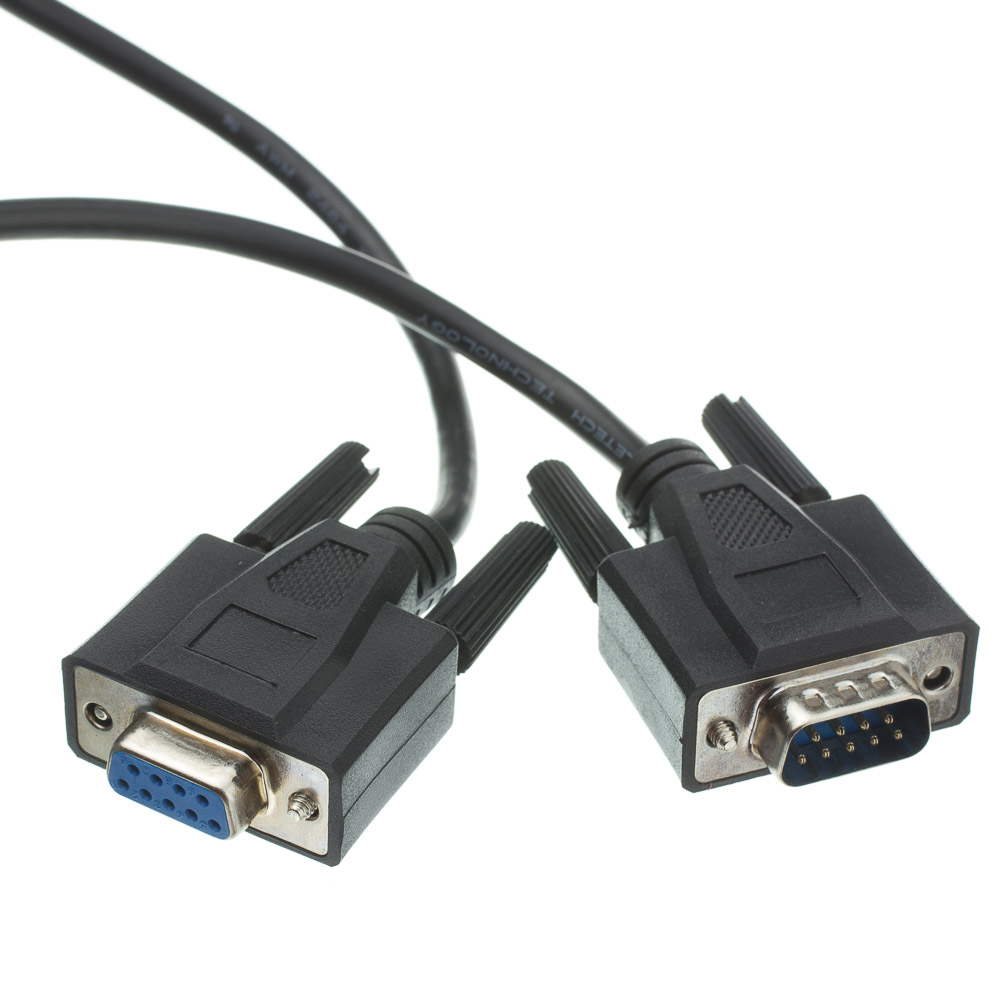 15Ft 25Ft DB-9 Male to Female RS-232 Serial Extension Cable 6Ft 10Ft 50Ft. 