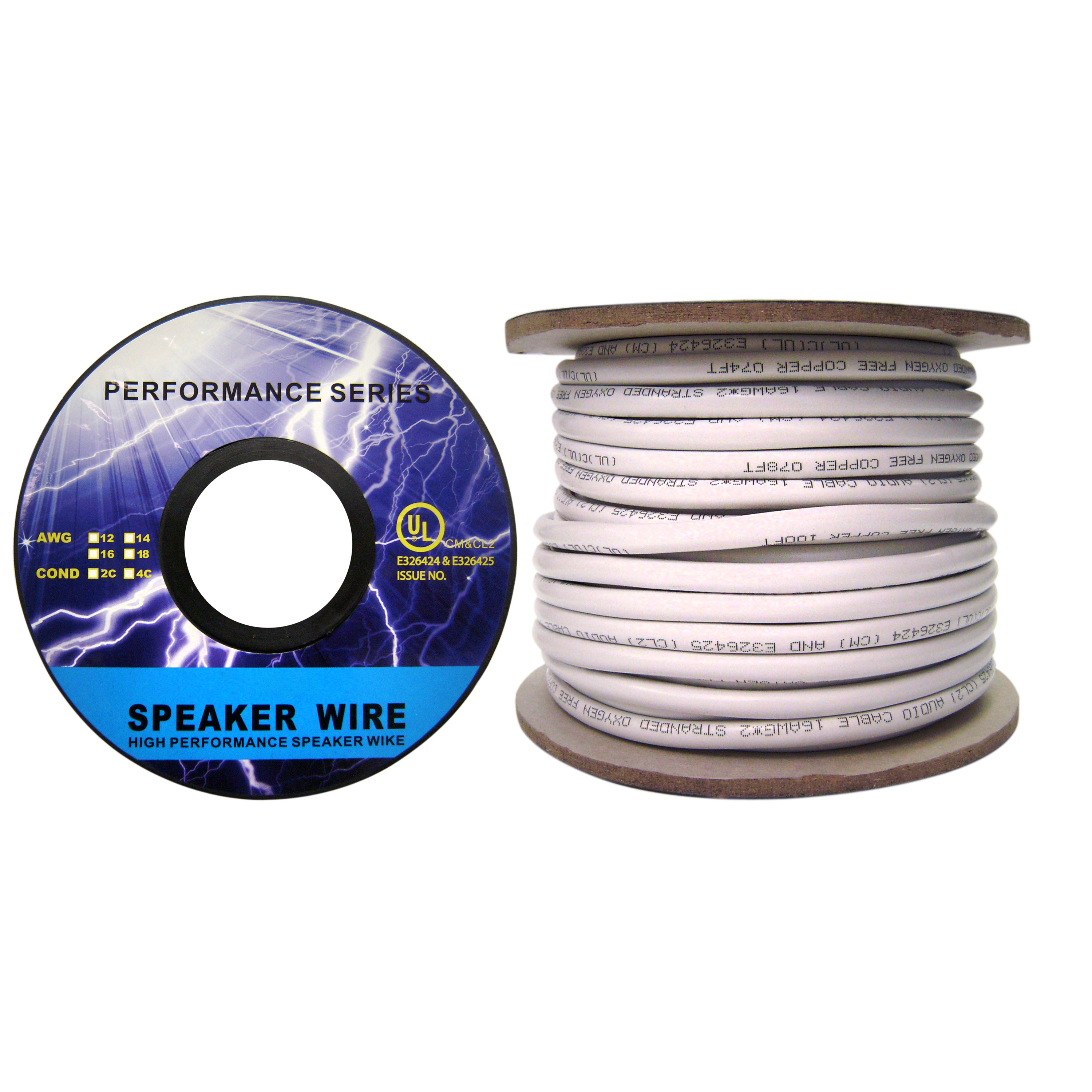 100 ft In Wall 16/4 16AWG Gauge 4 Conductor Speaker Wire Cable CL2 Bulk 100ft 
