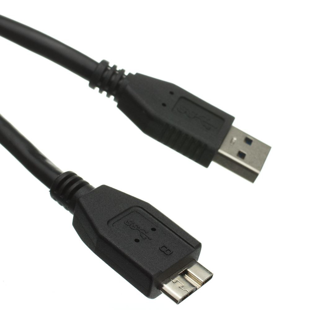 QualConnectTM Micro USB 3.0 Cable 10 ft 737777017 Black Type A Male to Micro-B Male 