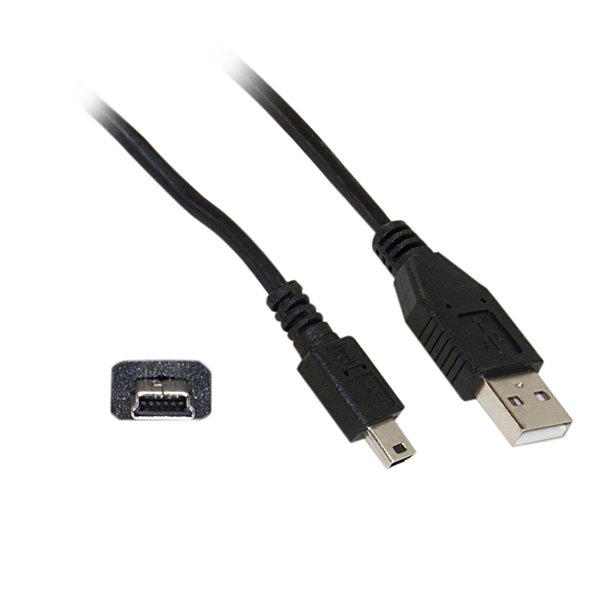 Black Type A Male/Mini-B Male USB 2.0 to USB Mini Cable 15 feet Mini USB 2.0 Cable CableWholesale A Male to 5 Pin Mini-B High Speed USB Cable Type A to Type B USB Cable