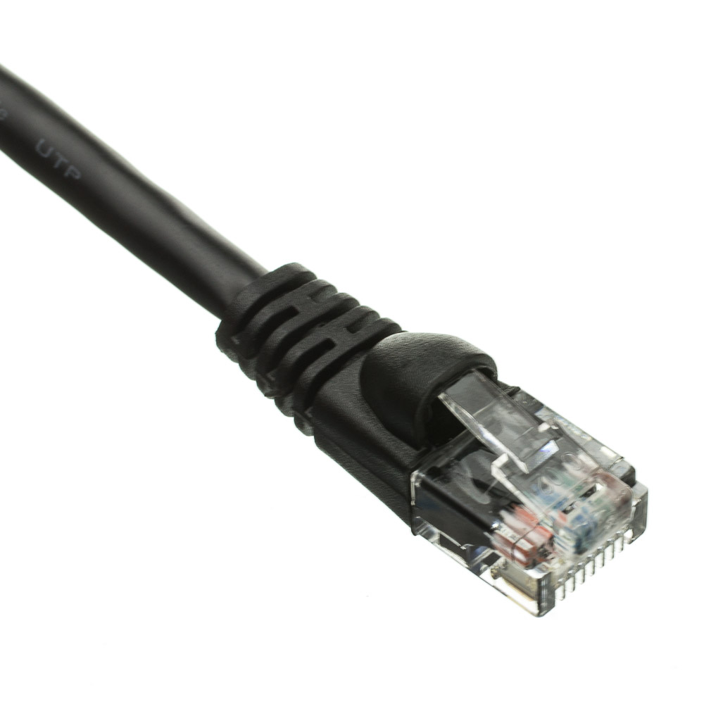 Offex Cat5e Ethernet Patch Cable OF-10X6-02201 clickhere2shop Black 1-Foot Snagless/Molded Boot 