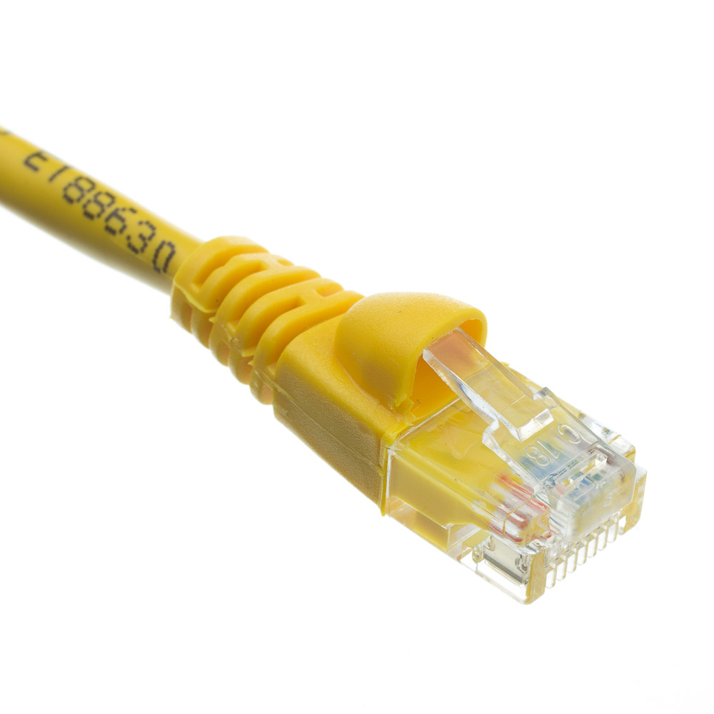 Pack of 5 Bootless 7 Foot Cat5e Yellow Ethernet Patch Cable by Konnekta Cable