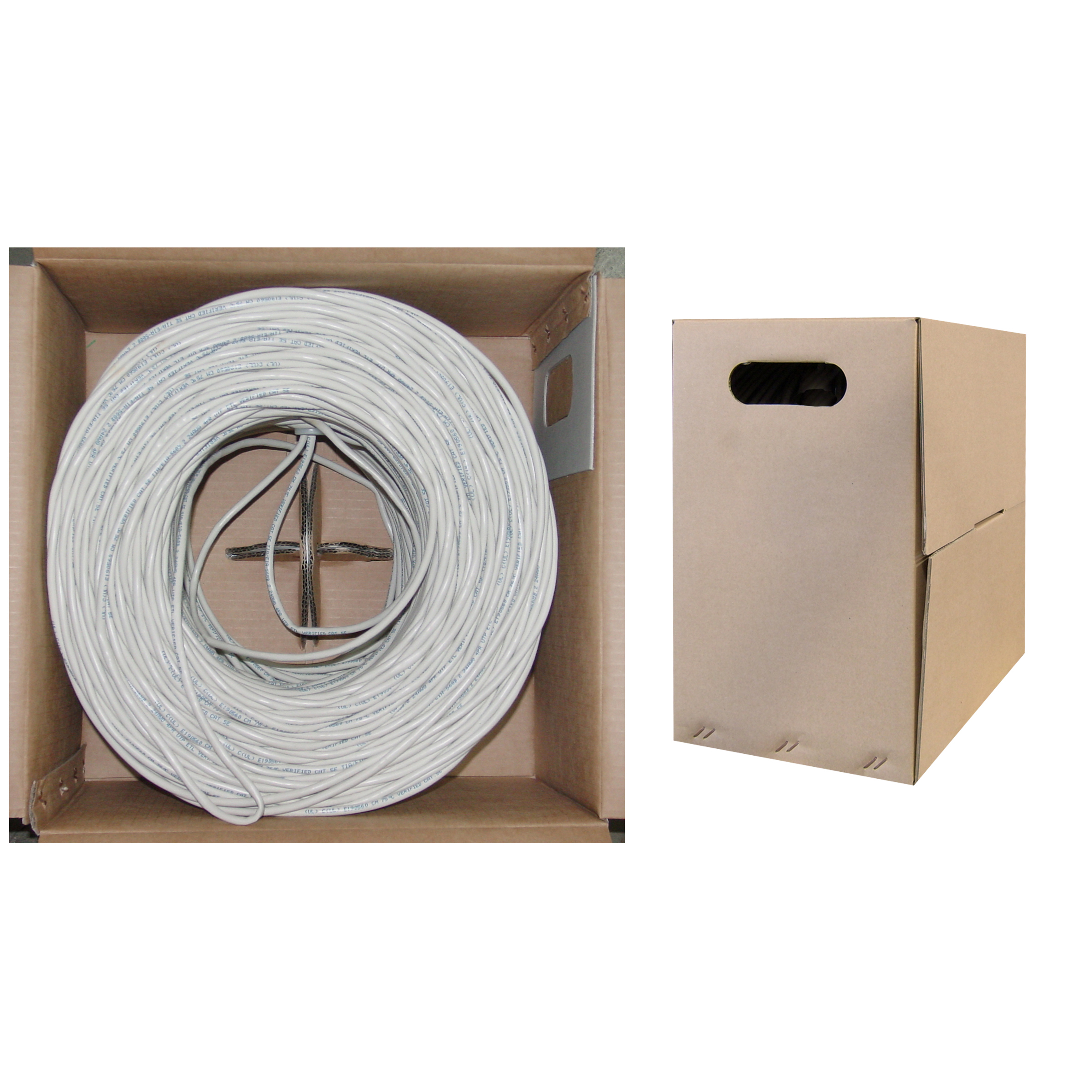 White CableWholesale 1000 Foot Bulk Cat6 Ethernet Cable Unshielded Twisted Pair 24 AWG UTP with Pull Box ETL Listed 4 Pair Solid Copper 350 Mhz