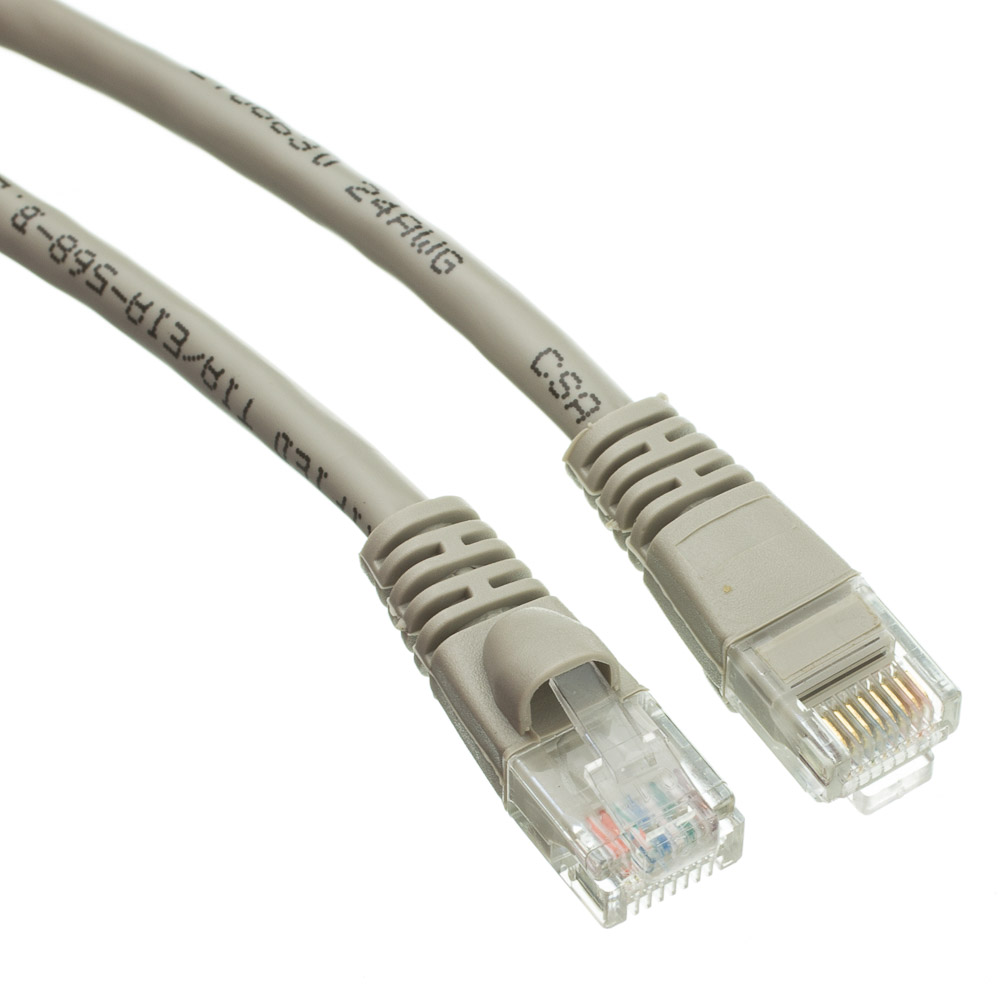 Cat6 Gray Copper Ethernet Cable, Snagless Boot, 20ft