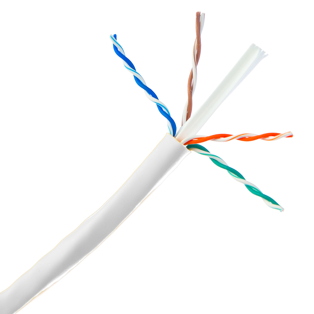 Cat6 Ethernet Cable, Stranded Copper, White, Pullbox 1000ft