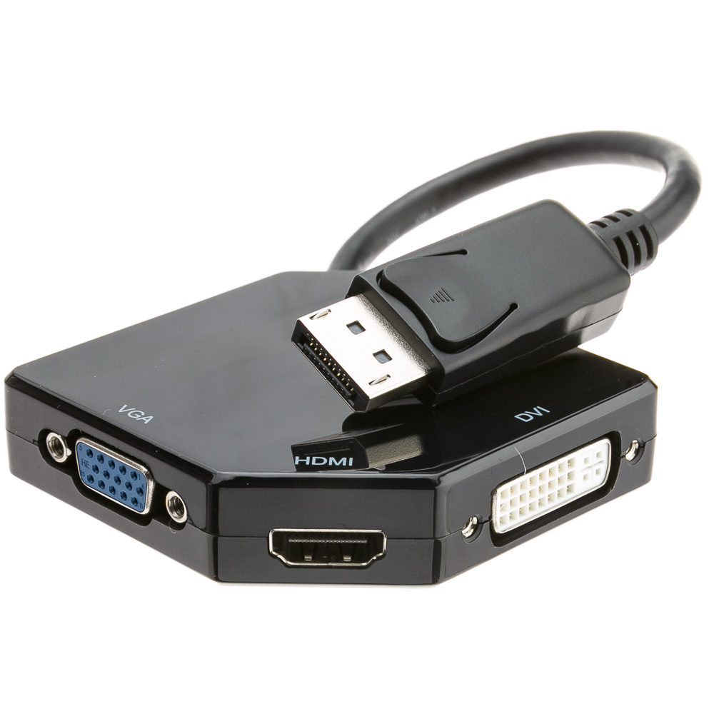 Lære udenad Kommandør eksplicit DisplayPort to HDMI, VGA or DVI, 3-IN-1 Adapter