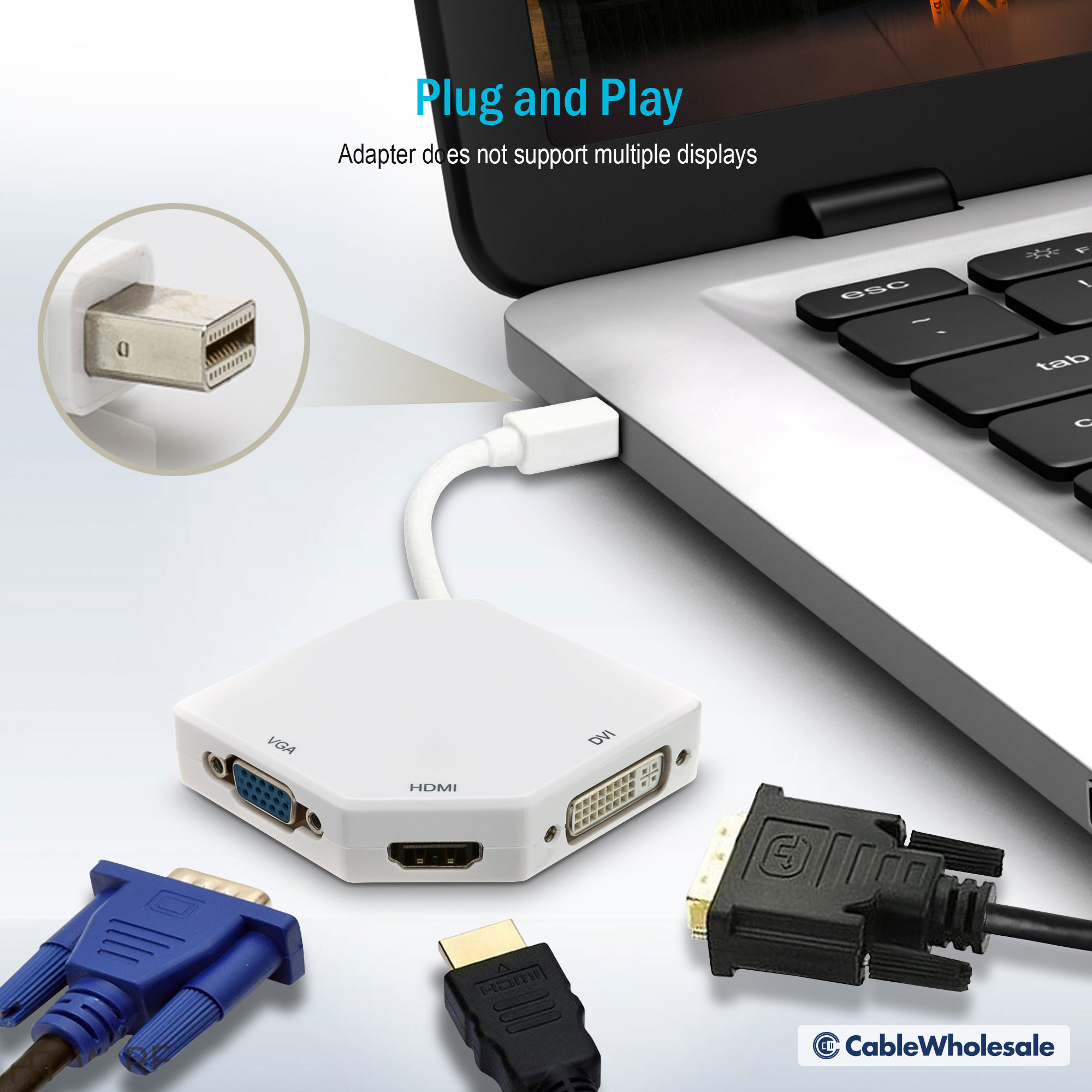 Mini Displayport DP to HDMI VGA DVI Display Port Adapter Cable for MacBook  iMac