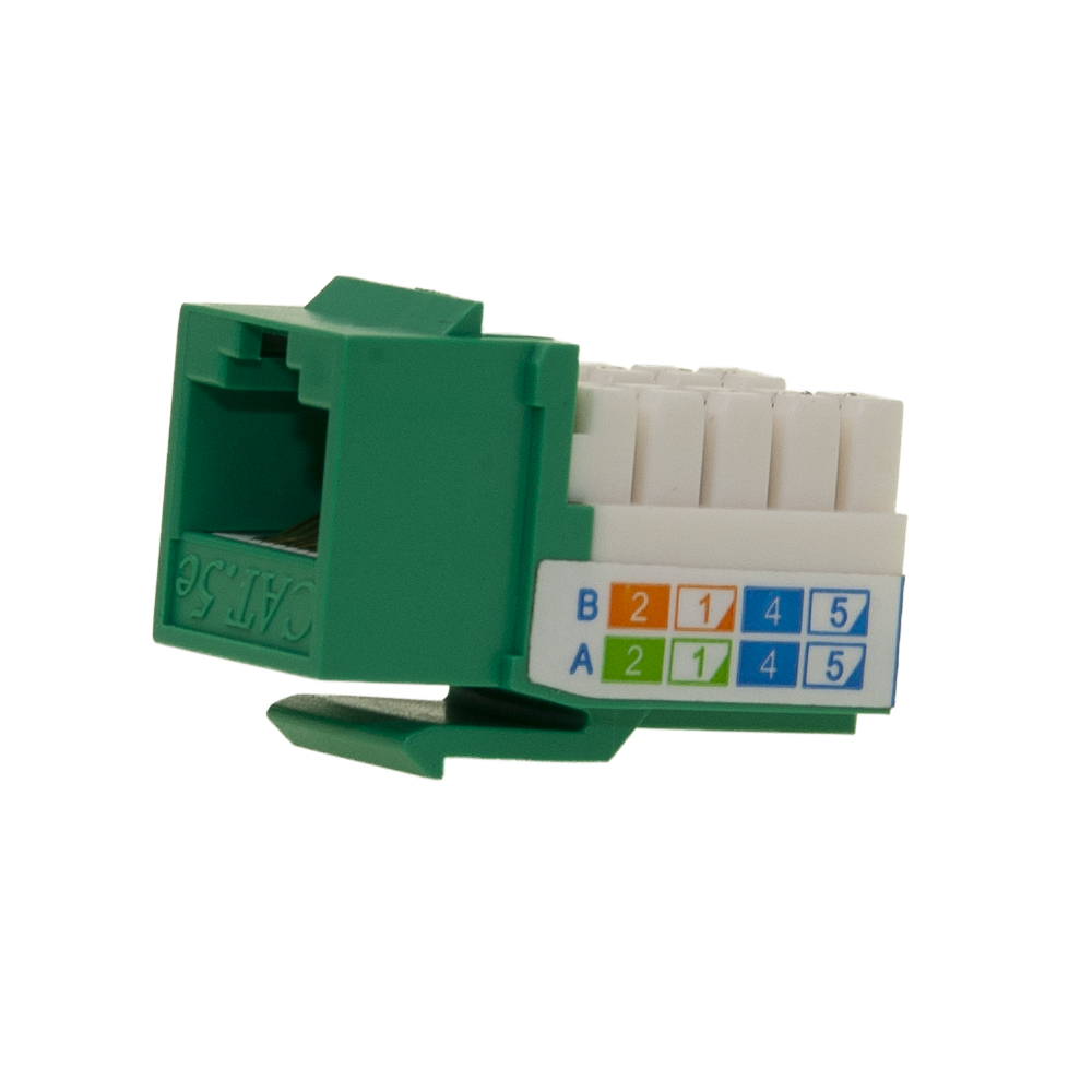 Cat5e Keystone Jack Toolless RJ45 Female Green to 110 Punch Down Connector UTP CableWholesale 