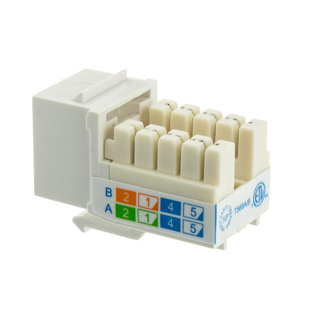 Cat5e Keystone Jack CableWholesale to 110 Punch Down Connector White RJ45 Female UTP 