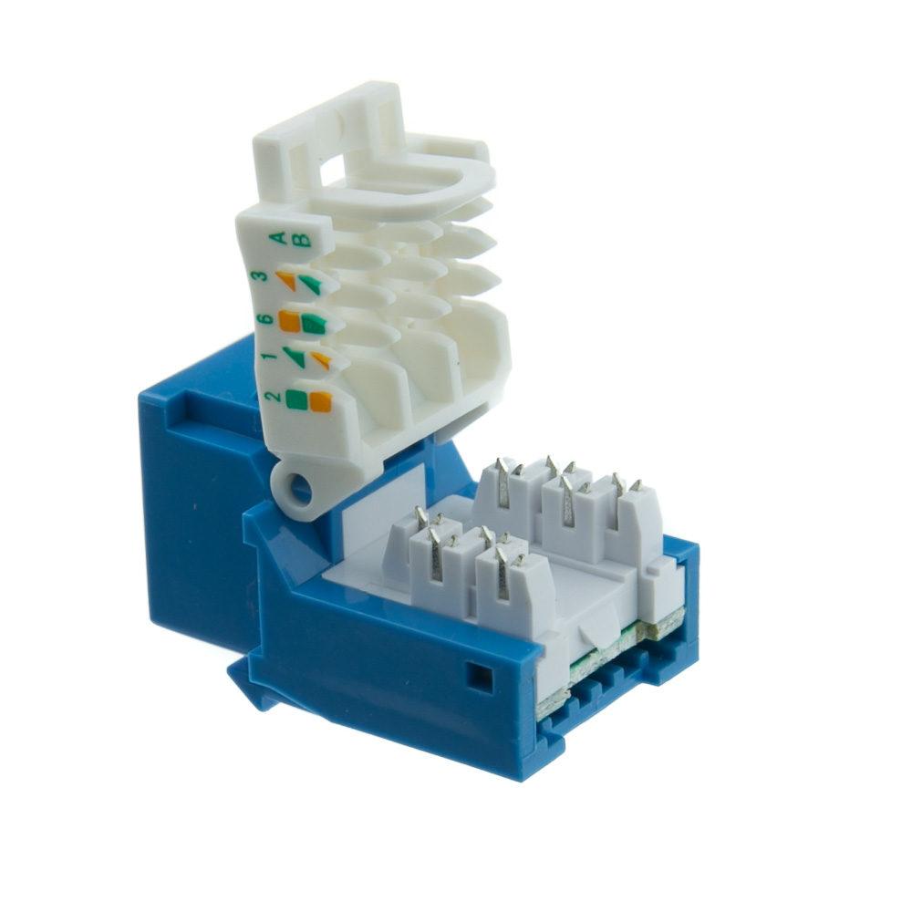 Blue, Cat6 RJ45 Keystone Jack, Toolless network cables and connector 