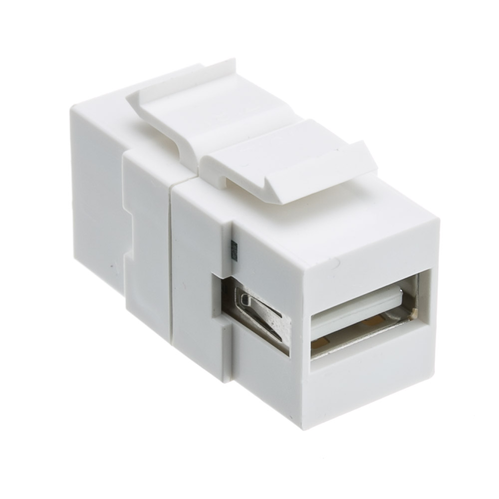 Jammas Keystone USB Type B to Type A with female to female connector Standard: keystone, Color: White 