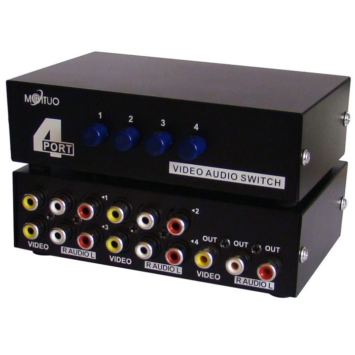 4 Way Audiovideo Rca Selector Switch 4 In 1 Out