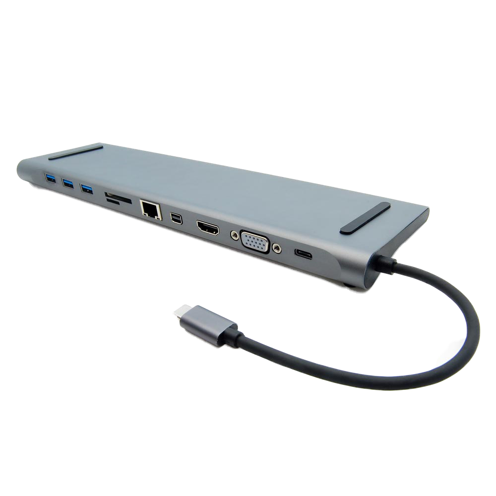 USB-C Slim Dock, mDP+HDMI/VGA, USB3, SD Card, Network, Audio