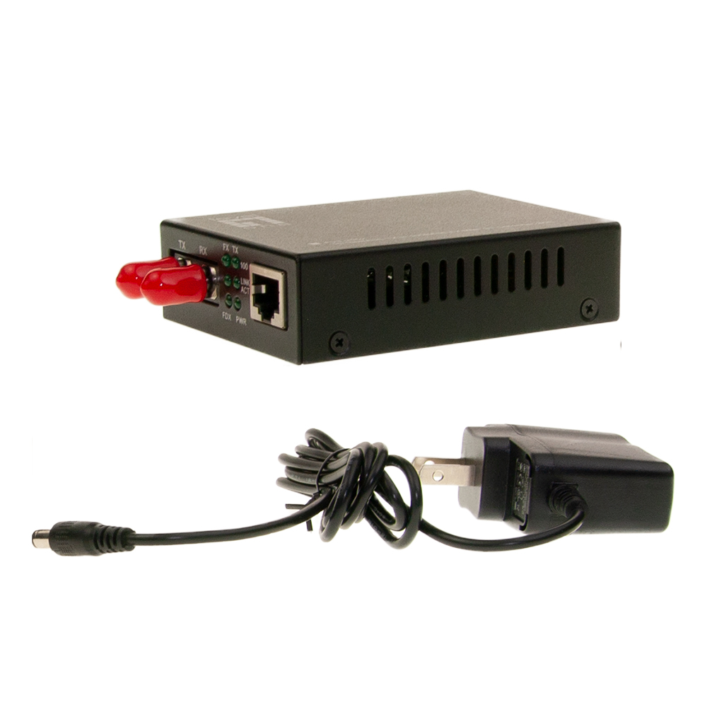 Ethernet to Multimode Fiber Optic Converter RJ45 to Fiber-ST