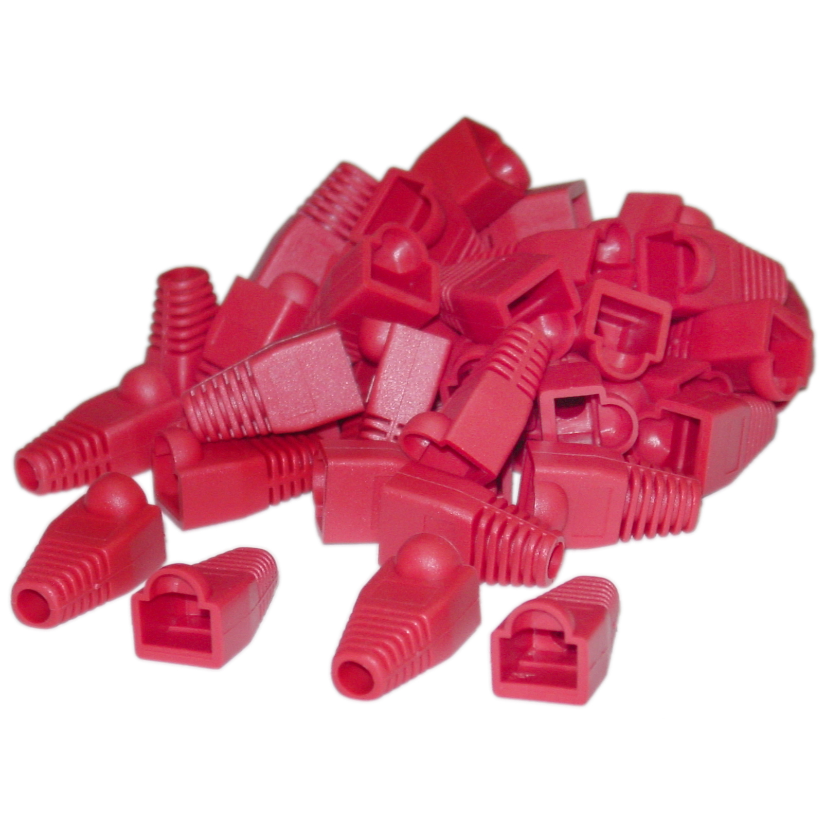 5 Pack GOWOS RJ45 Strain Relief Boots Red 50 Pieces Per Bag