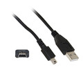 10UM-02103BK - Mini USB 2.0 Cable, Black, Type A Male to 5 Pin Mini-B Male, 3 foot