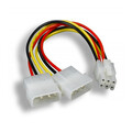 11W3-10008 - Dual 5.25-inch Molex Female Power to PCI Express 6-Pin PC Power Adapter Cable, 8 inches