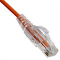 13X6-63100.5 - Slim Cat6a Orange Copper Ethernet Cable, 10 Gigabit, 500 MHz, Snagless/Molded Boot, POE Compliant, 6 inch