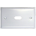 301-1-9 - Wall Plate, White, 1 Port fits DB9 or HD15 (VGA), Painted Stainless Steel