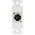 301-1004 - Decora Wall Plate Insert, White, XLR Male to Solder Type