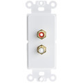 301-2002 - Decora Wall Plate Insert, White, RCA Stereo Couplers (Red/White), 2 RCA Female