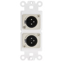 301-2006 - Decora Wall Plate Insert, White, Dual XLR Male to Solder Type