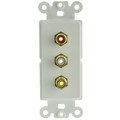 301-3000 - Decora Wall Plate Insert, White, 3 RCA Couplers (Red/White/Yellow), RCA Female
