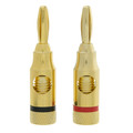 30C3-4168B - Banana Plug for Speaker Cable, Brass, Black and Red, 2 Piece