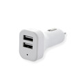 30W1-313WH - 2 Port USB Car Charger, 2.1 Amp + 1 Amp, White